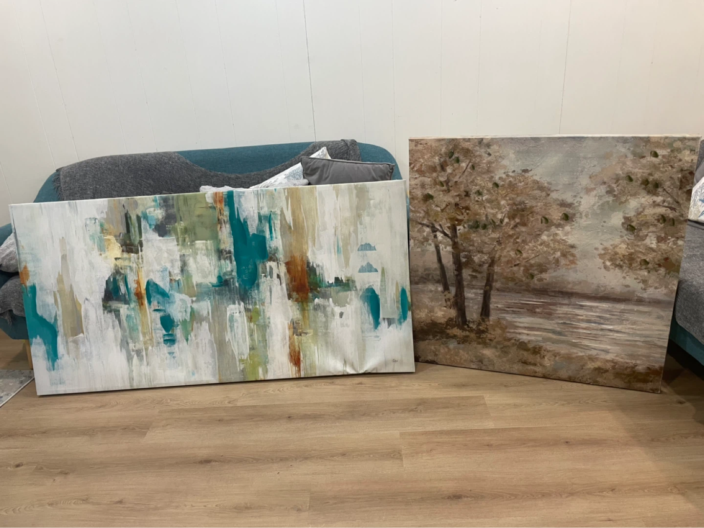 Two Framed Canvas Wall Art Pieces
