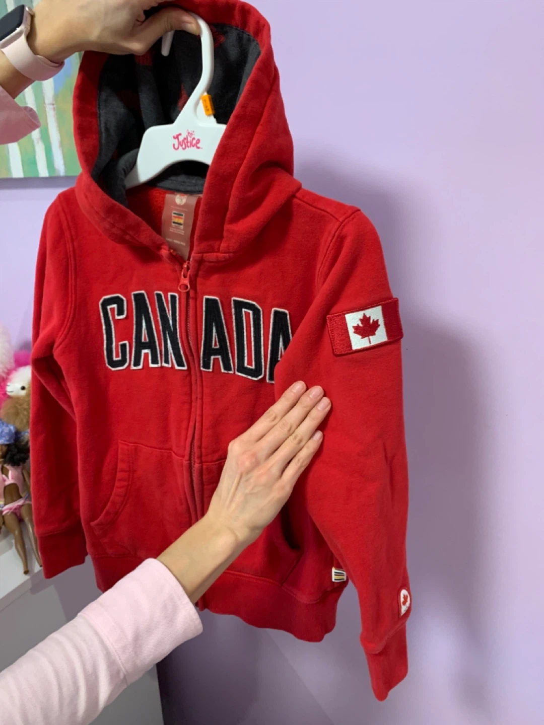 Red Canada Flag Hoodie