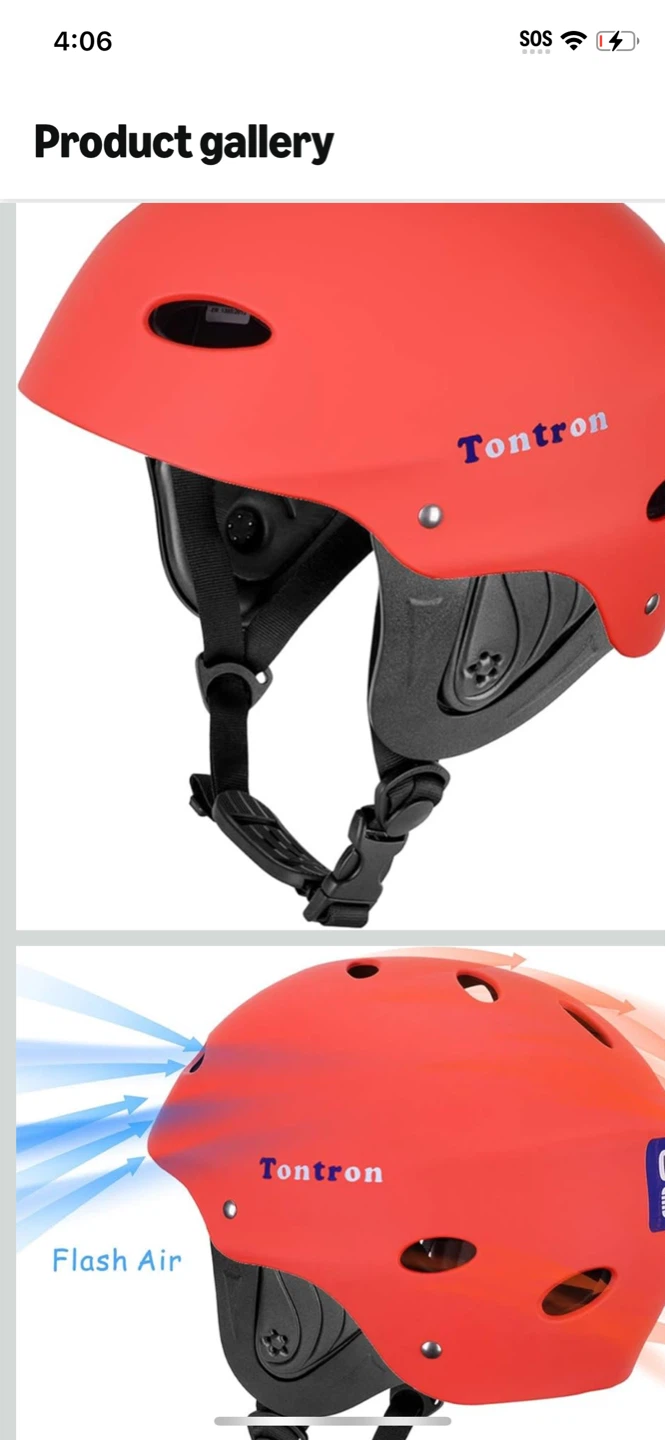 Tontron Adult Large Size Whitewater Kayaking Canoeing Helmet - photo 3