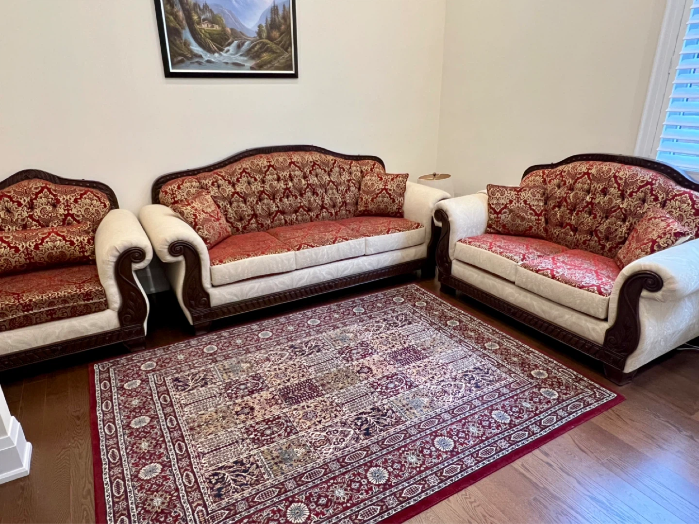 3-Piece Sofa Set with Rug