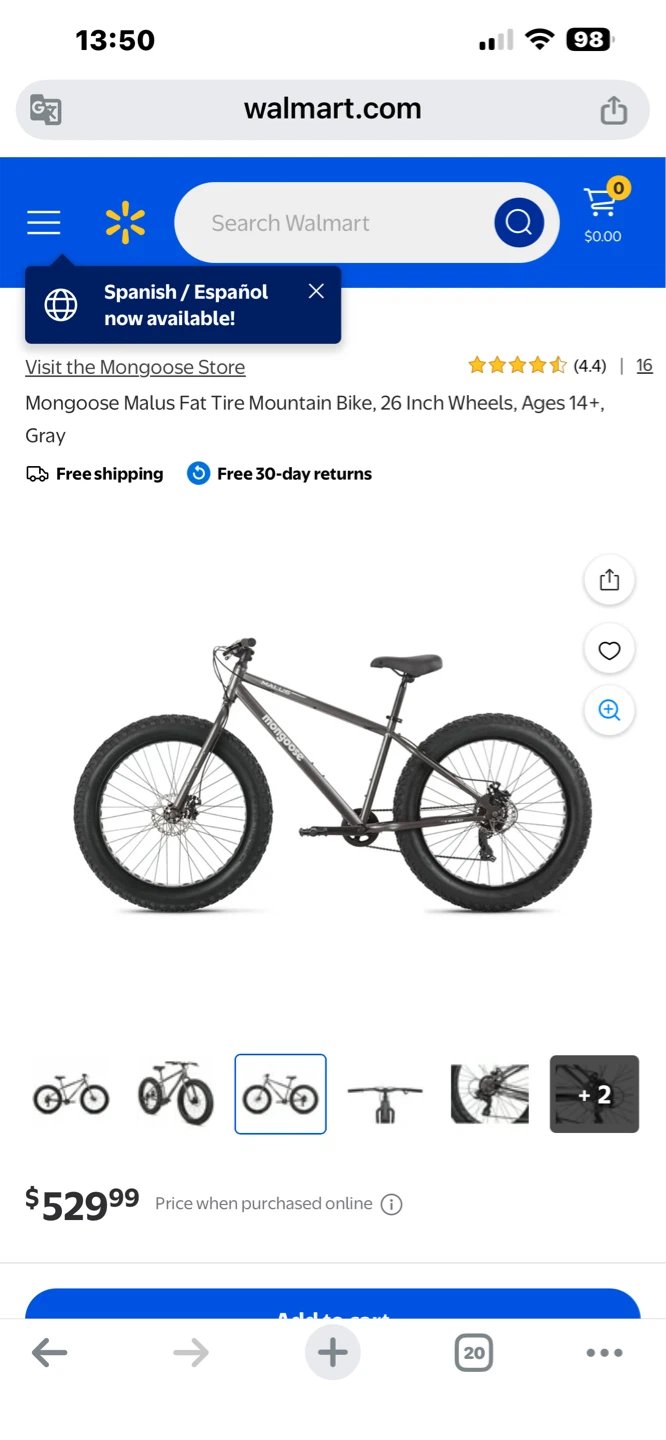 Mongoose Malus Fat Tire Mountain Bike, 26 Inch Wheels, Ages 14+, - photo 4