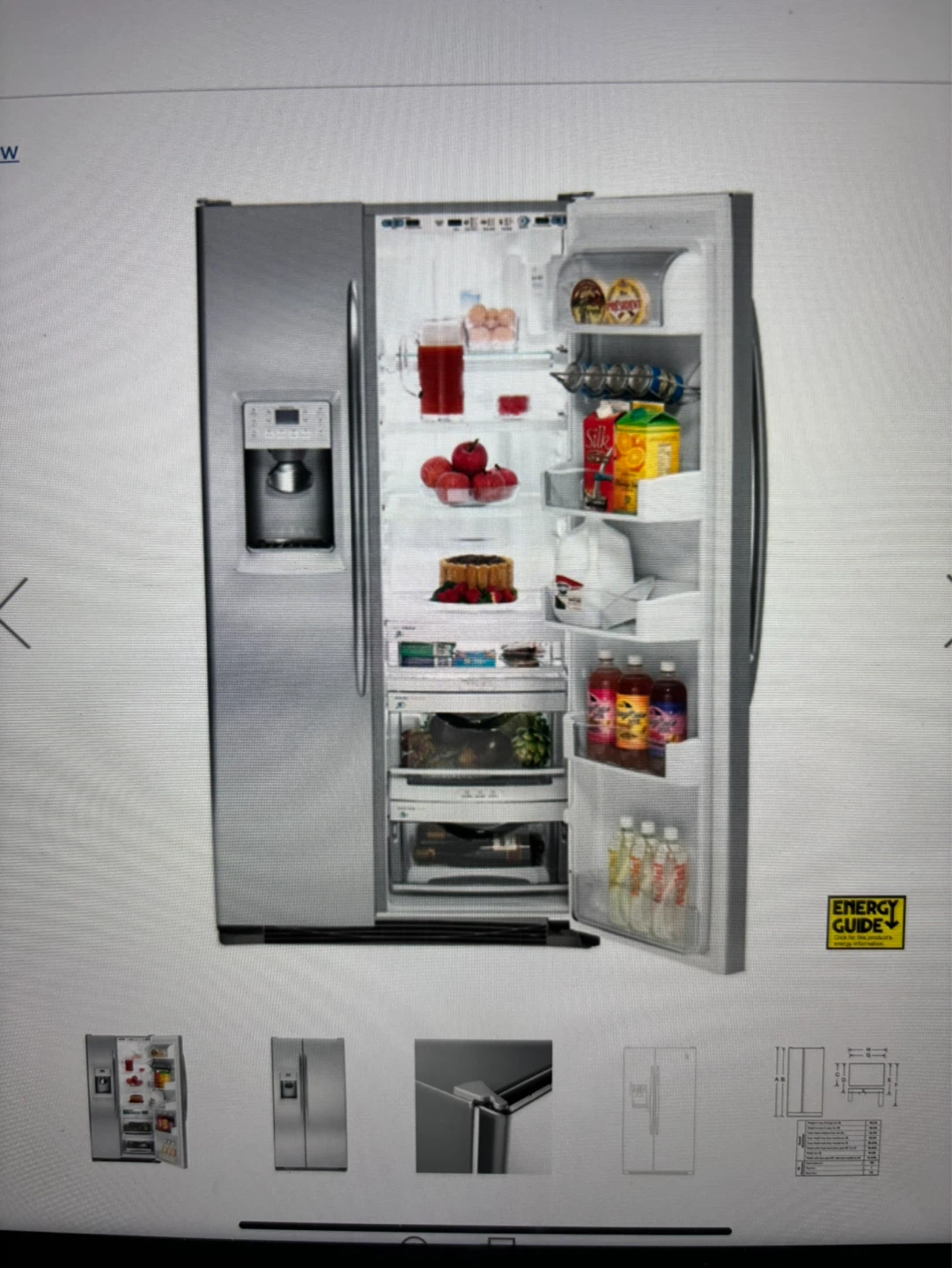 GE Profile side by side fridge/freezer