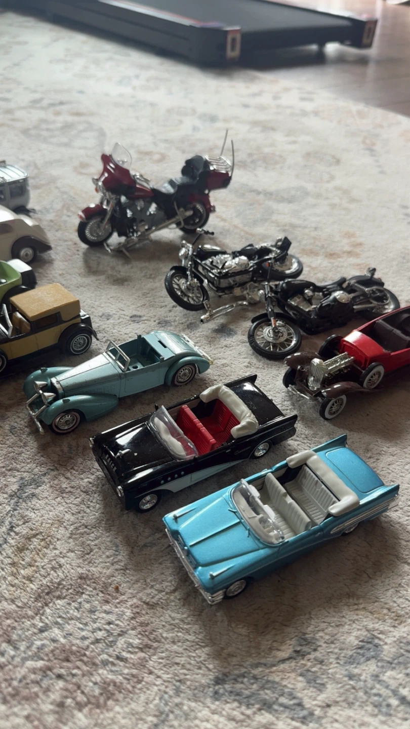 Assorted Die-cast Model Cars and Motorcycles