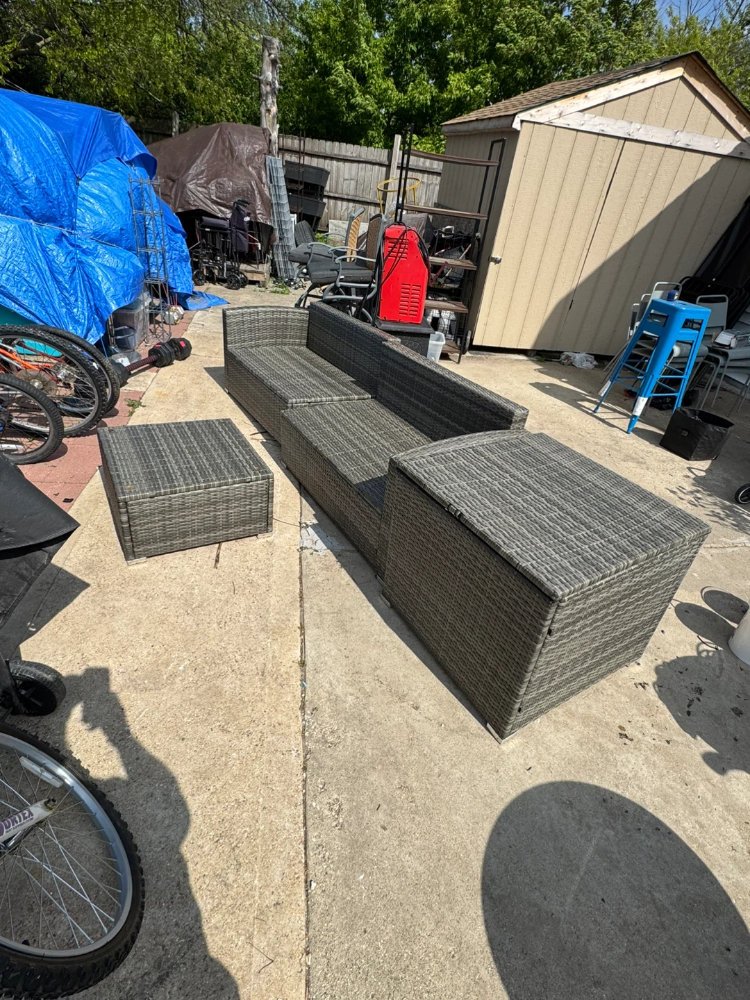 Wicker Outdoor Sectional Sofa with Storage