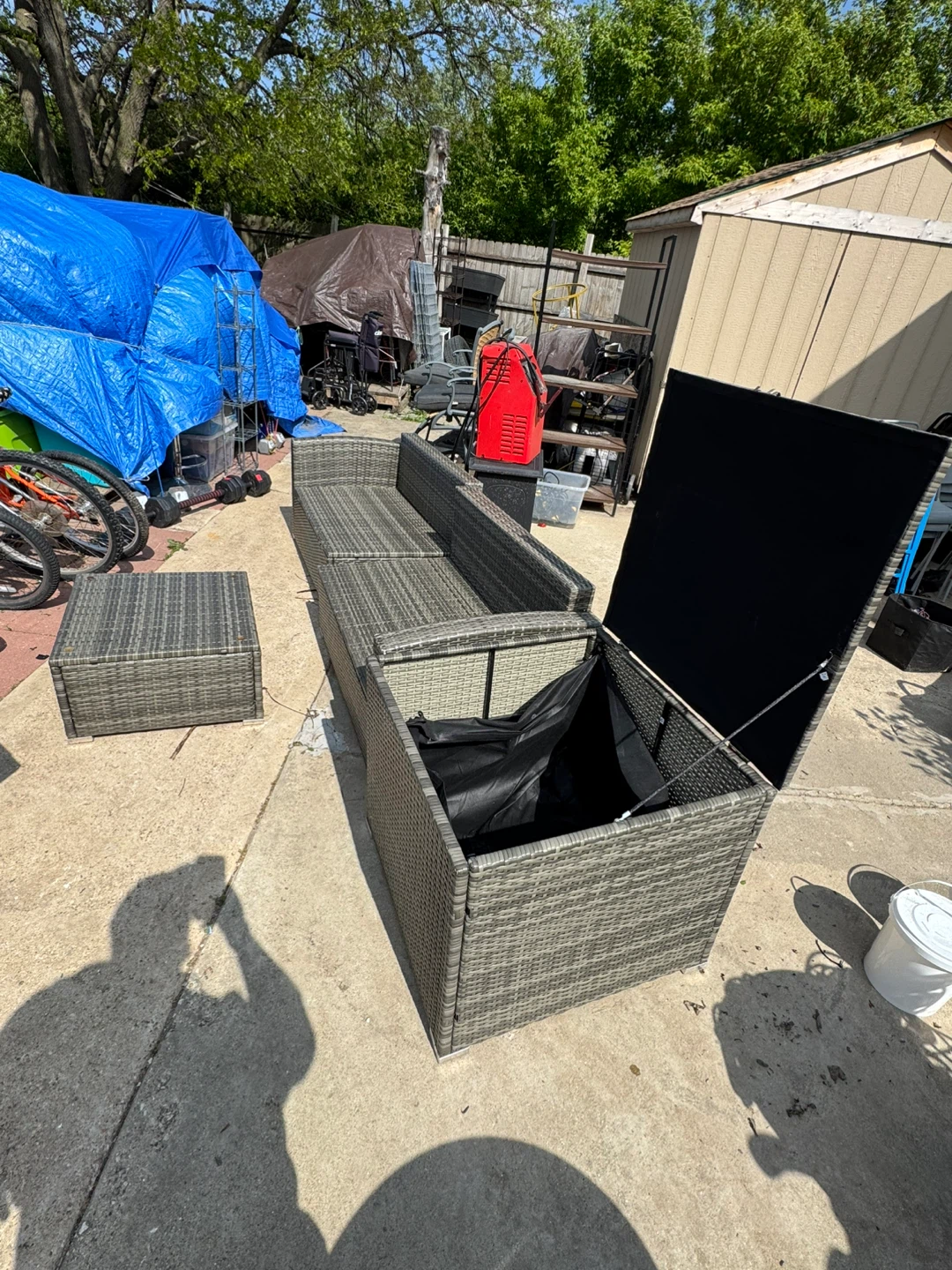 Wicker Outdoor Sectional Sofa with Storage - photo 3