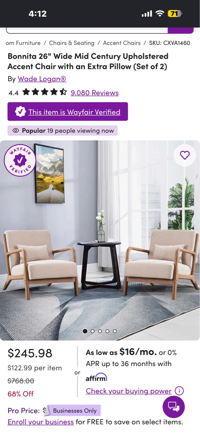 Accent Chair with wooden frame - photo 3
