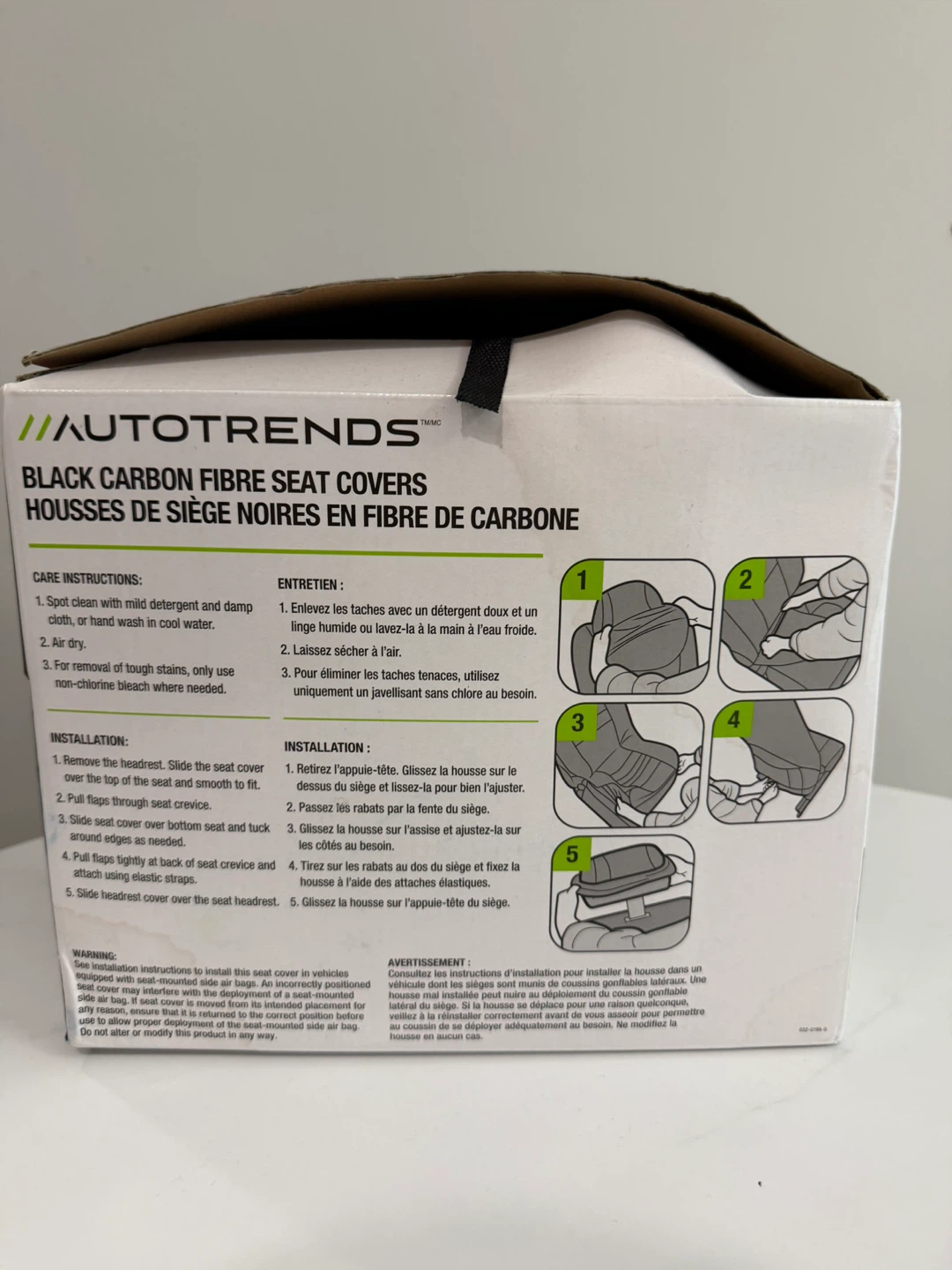 AUTOTRENDS Black Carbon Fibre Seat Covers (Set of 2) - photo 2