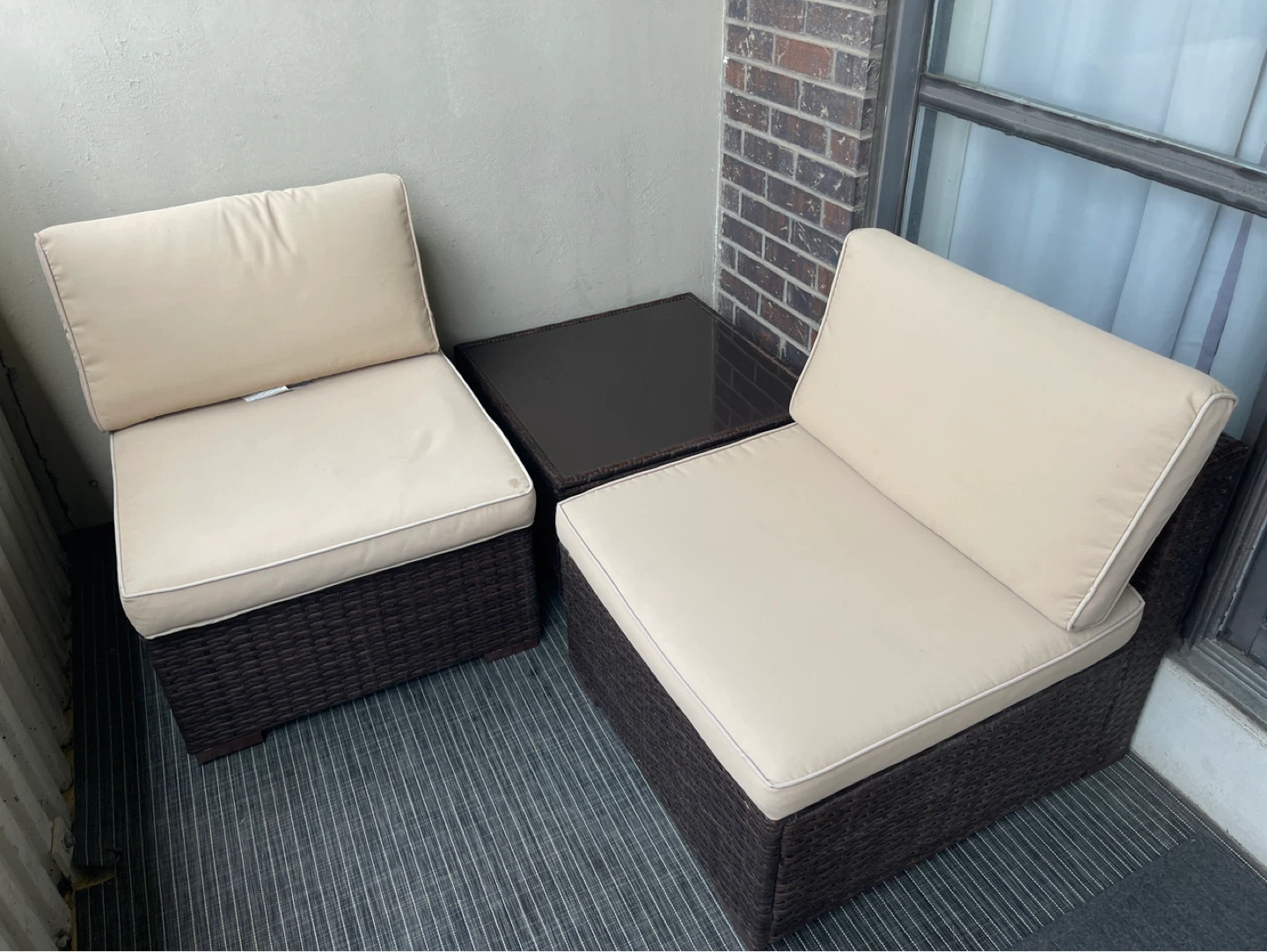 PatioLama Patio Set of 2 Chairs and Table