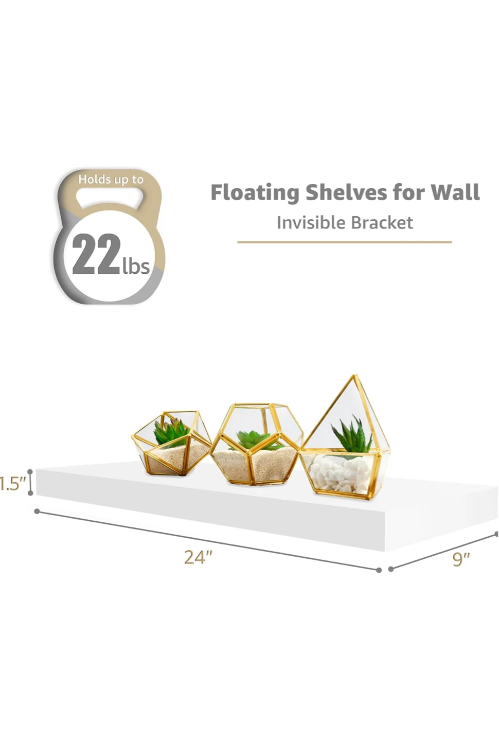 White Floating Shelves for Wall - photo 2