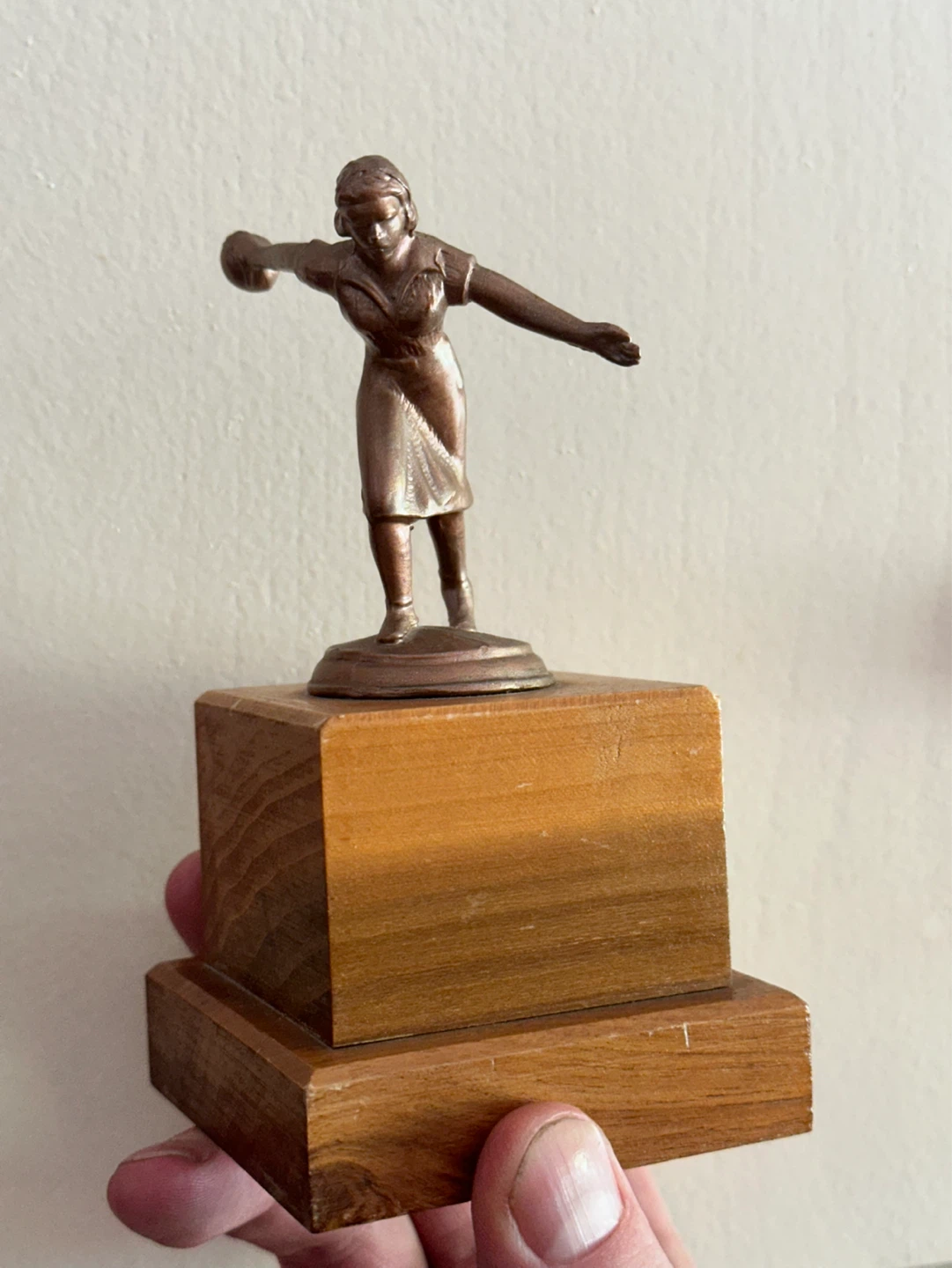 Vintage woman’s bowling trophy