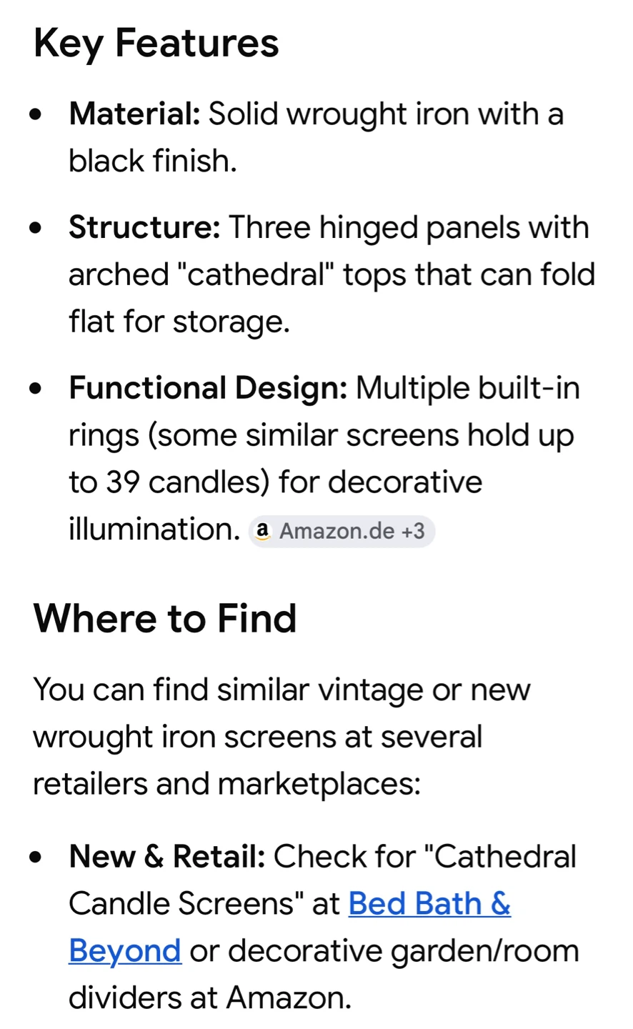 Wrought Iron Trifold Screen Room Divider - photo 3