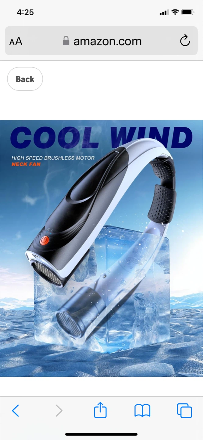 Portable Neck Fan - Lightweight, Rechargeable, 6 Speed Settings - photo 2