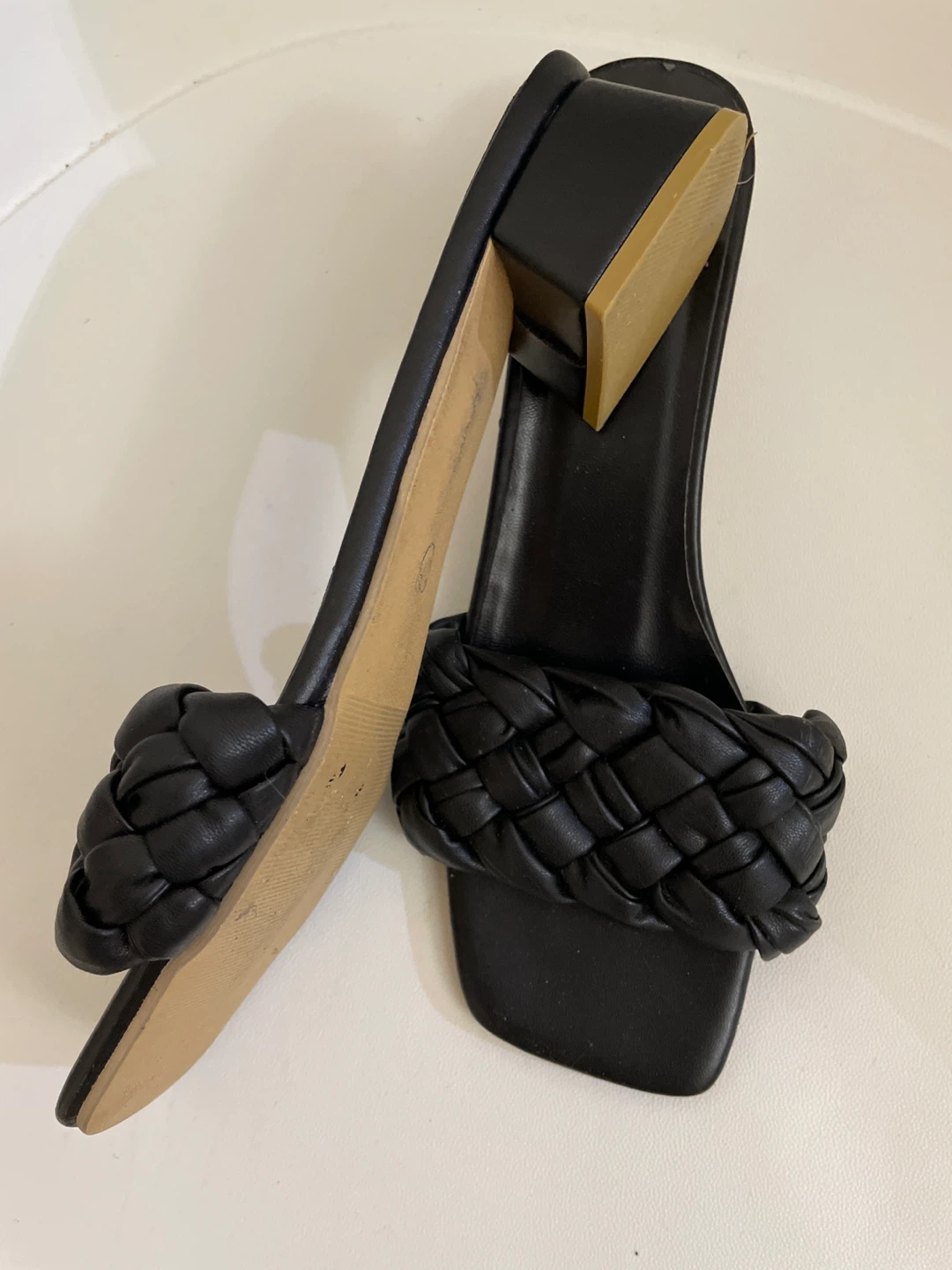 Black Woven Slide Sandals - photo 2