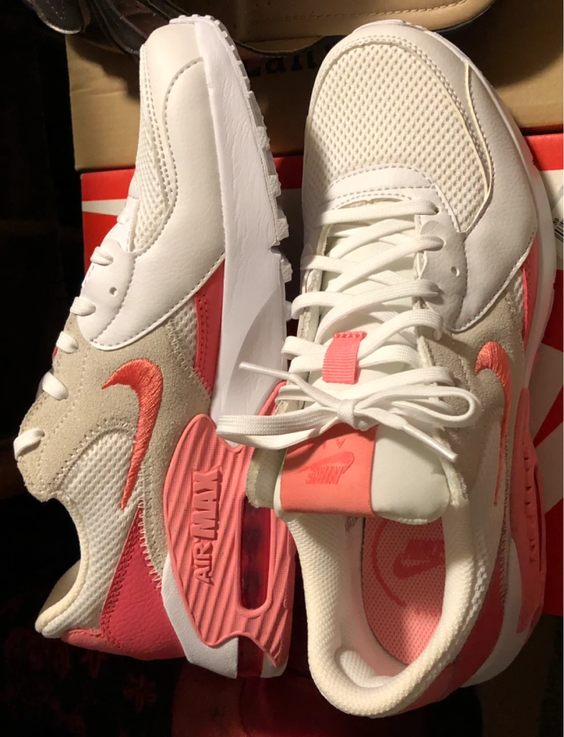 Nike Air Max Shoes White/Pink Size 8
