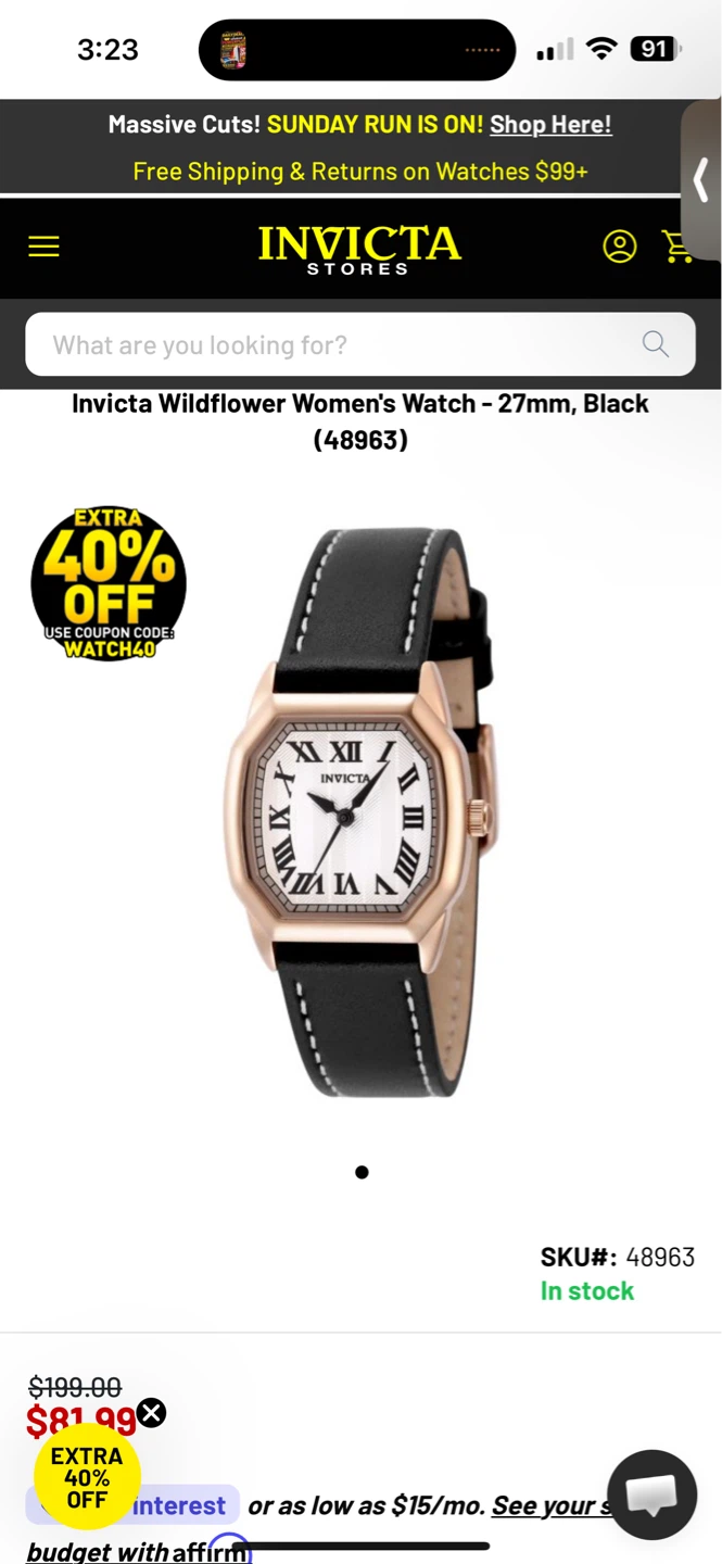 Invicta Wildflower Women's Watch - 27mm, Black (48963) - photo 2
