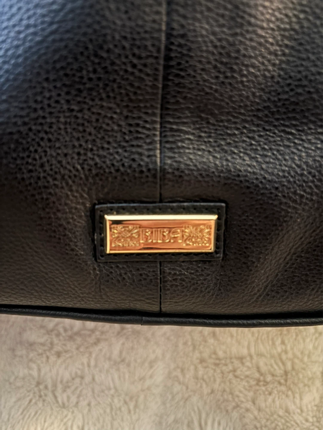 Biba Black Leather Shoulder Bag with Gold Chain - photo 4