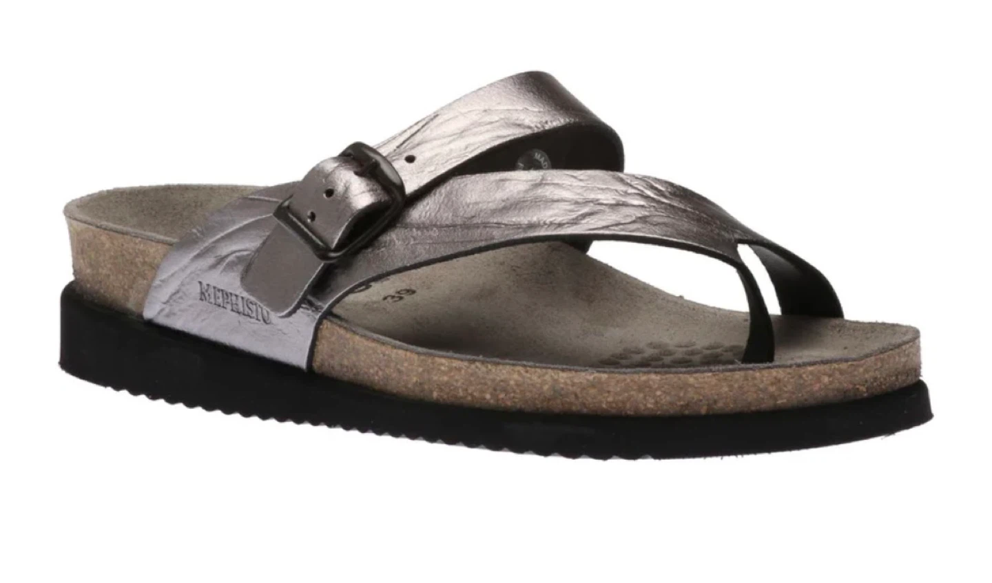 Mephisto Helen Toe Thong Sandals in Grey Etna Size 39