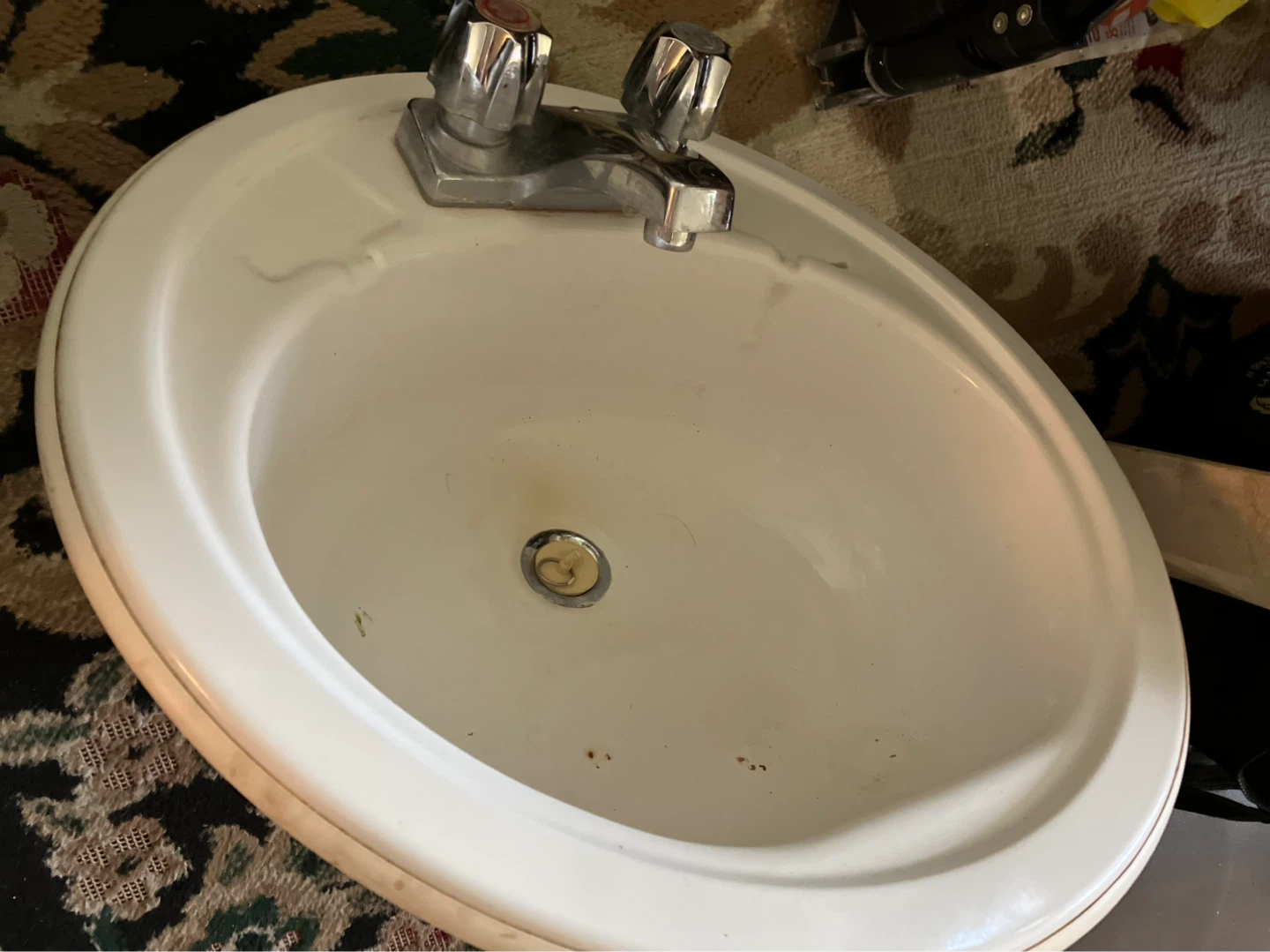 White Bathroom Sink with Faucet