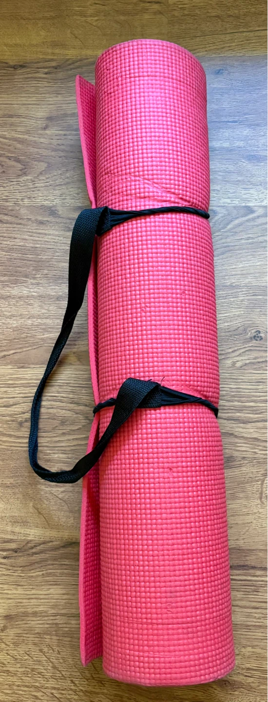 Pink Yoga Mat with Carrying Strap