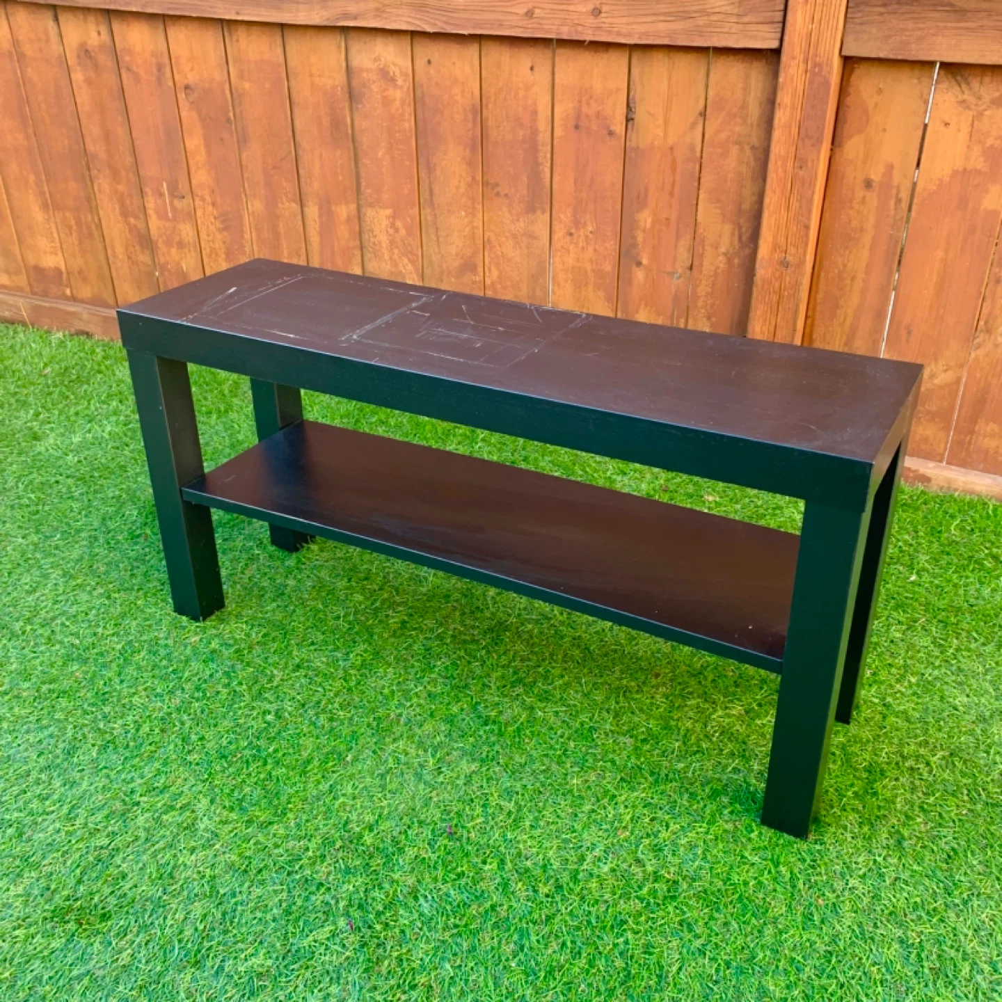 Console Table TV Stand Black 2 Tier Storage Furniture Shelf