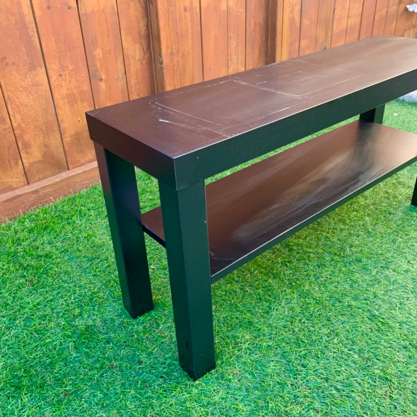 Console Table TV Stand Black 2 Tier Storage Furniture Shelf - photo 4