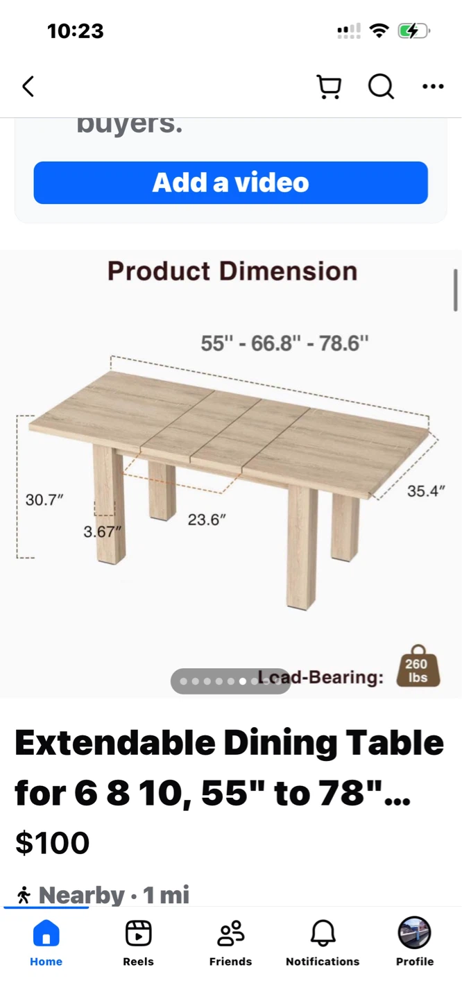 Vabches Extendable Dining Table - Oak, 55"-78"