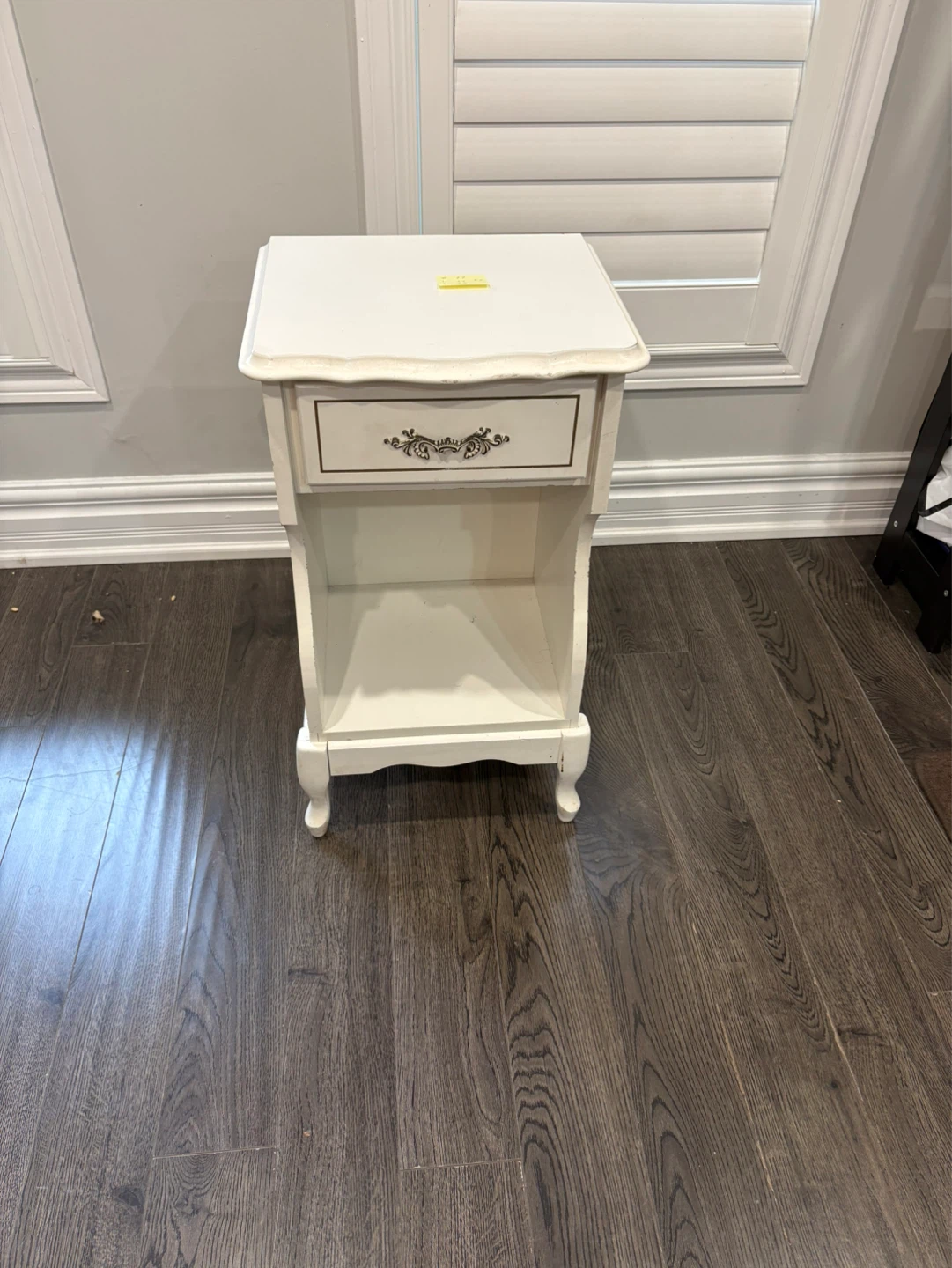 White Nightstand with Drawer