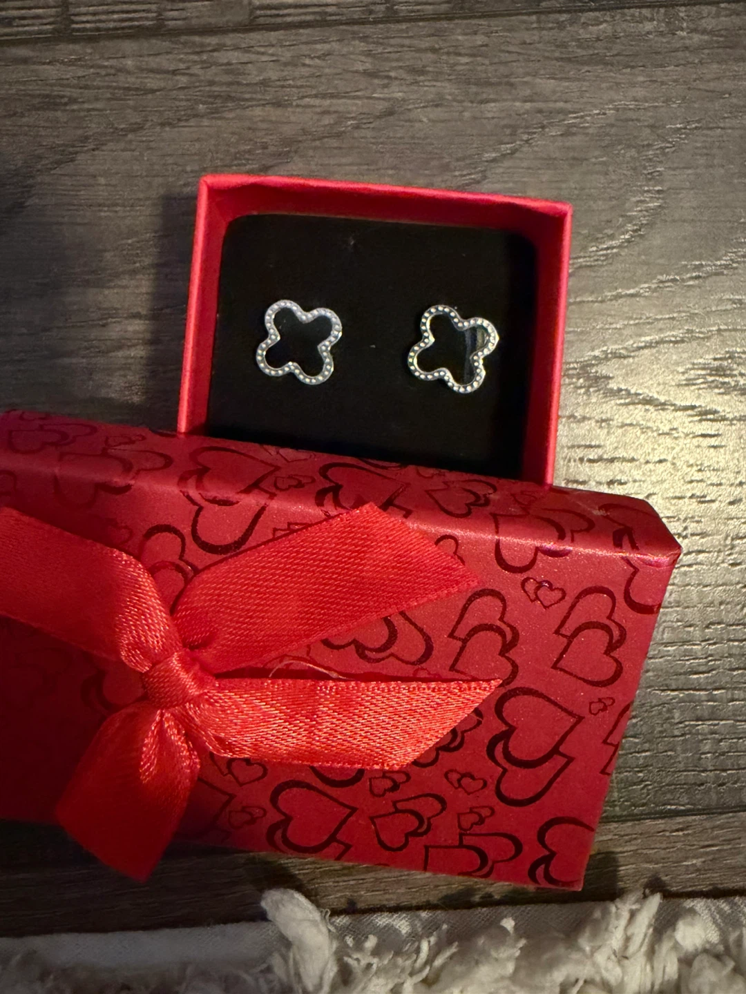 Clover Stud Earrings with Crystals