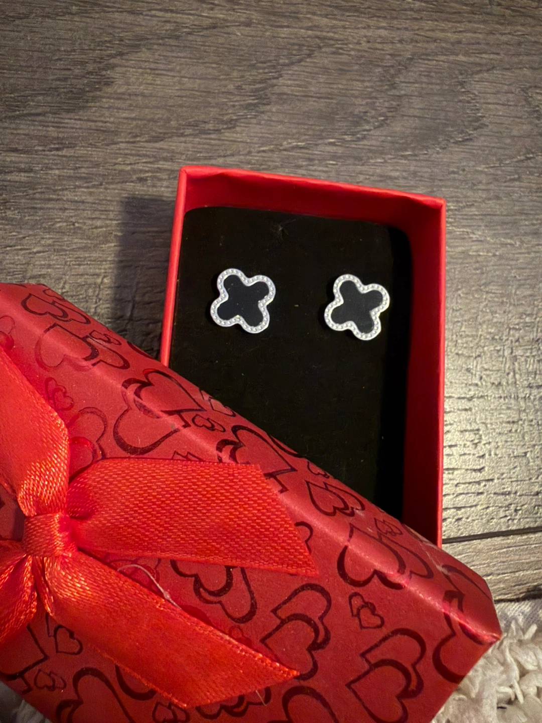 Clover Stud Earrings with Crystals - photo 2