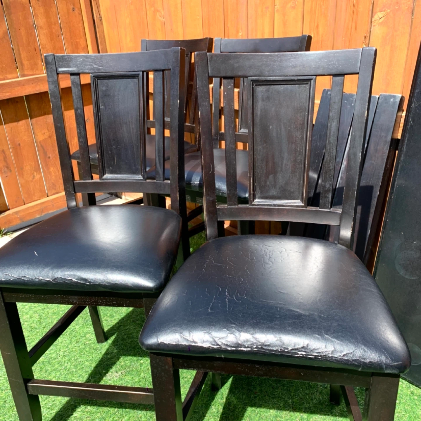 Dining Table Set Counter Height Table Stools 4 Chairs Furniture - photo 4