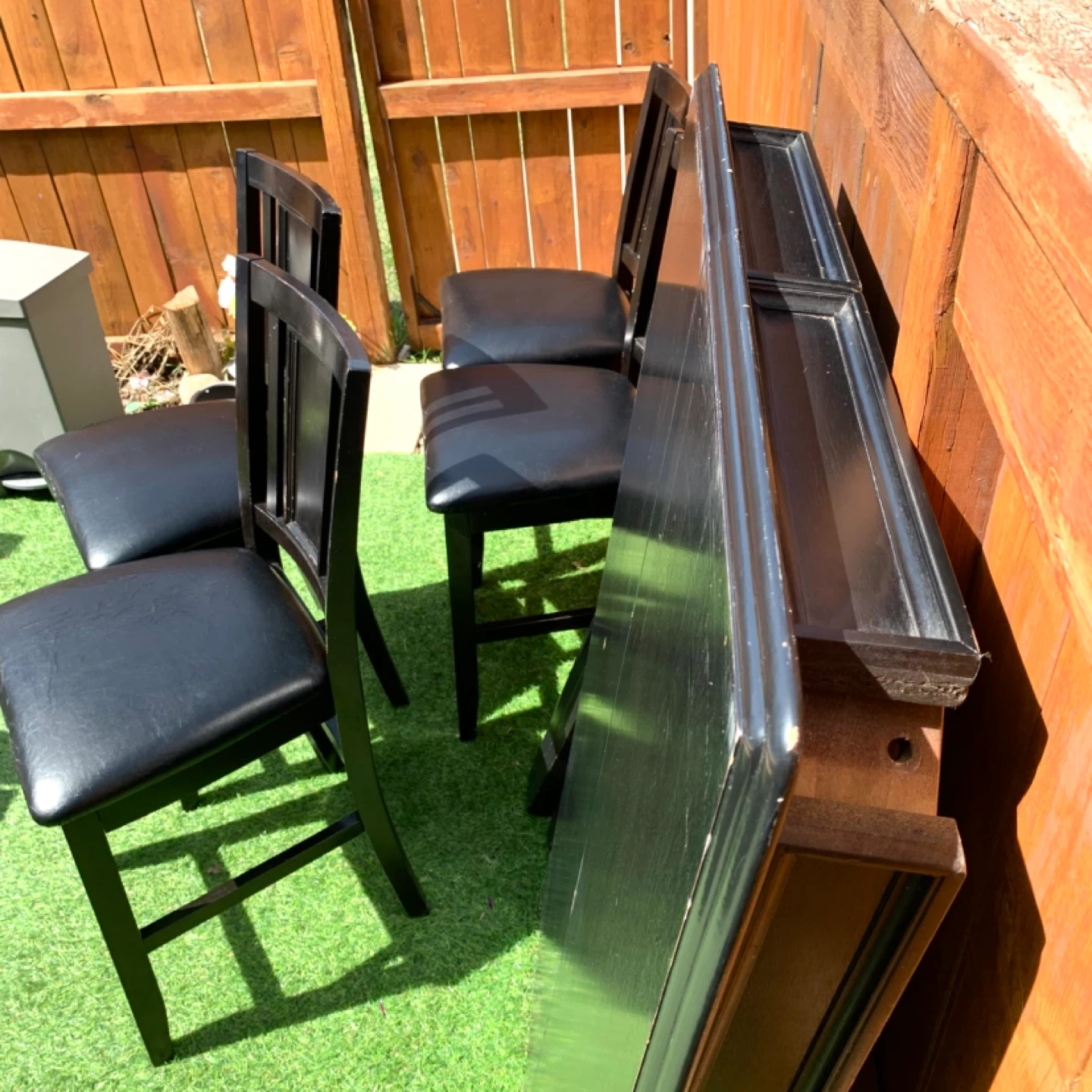Dining Table Set Counter Height Table Stools 4 Chairs Furniture - photo 3