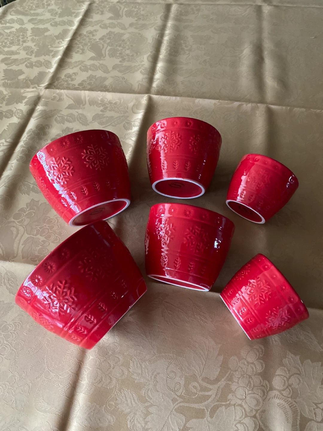 Walgreens Red Snowflake Mixing Bowls