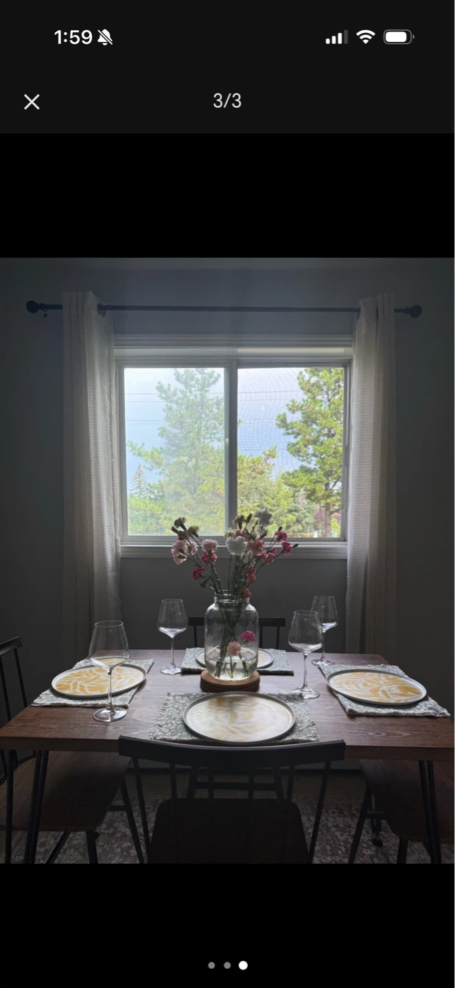 Wooden Dining Table with 4 Chairs + FREE Carpet - photo 2