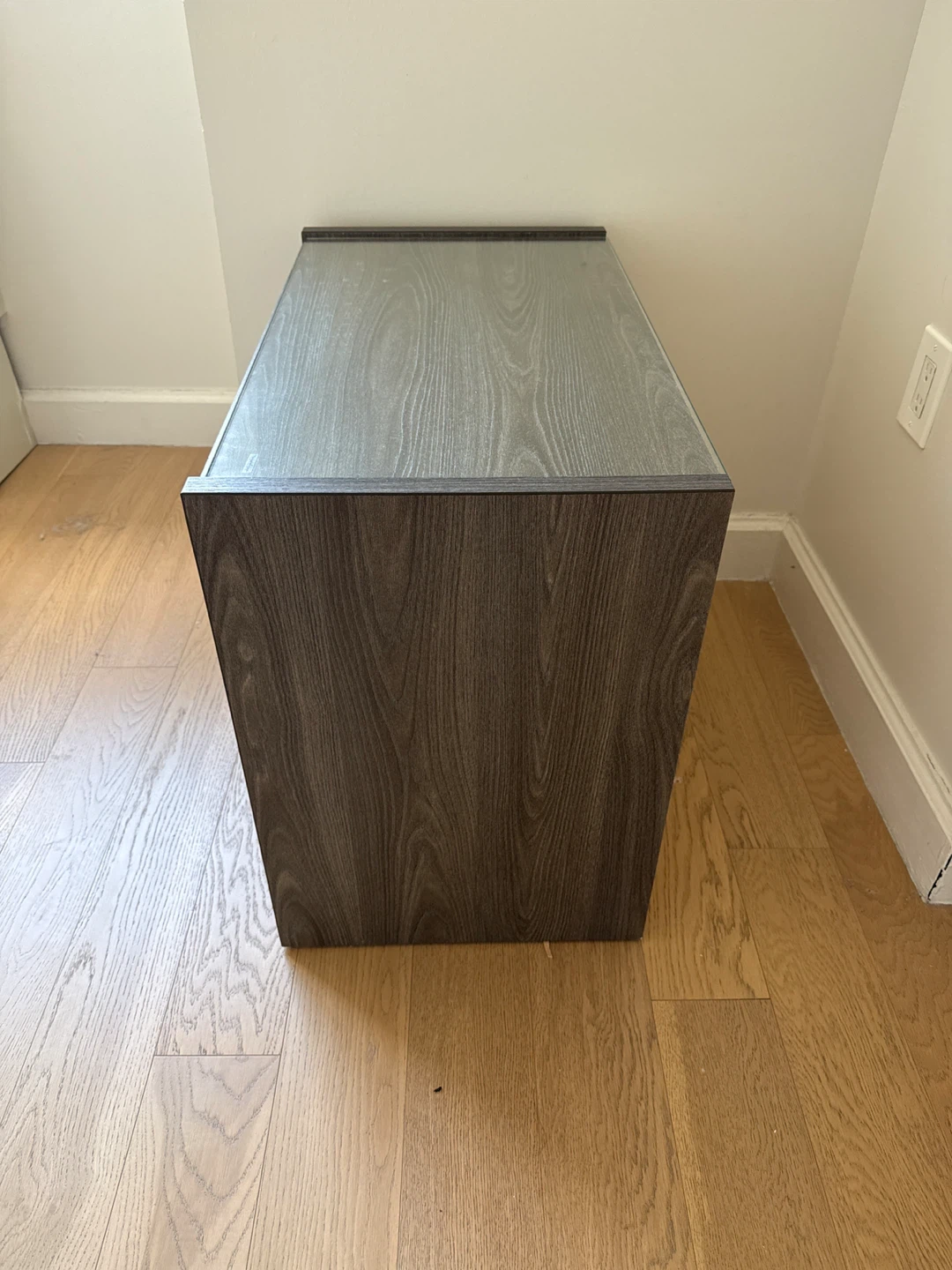 Modern Nightstand with Drawer and Glass Top - photo 3