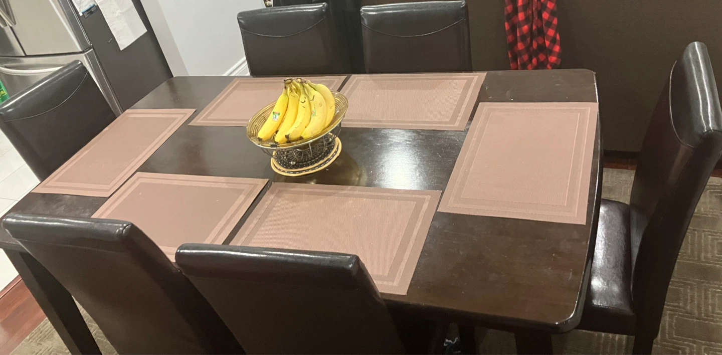 Dark Brown Dining Table with 6 Chairs - photo 2