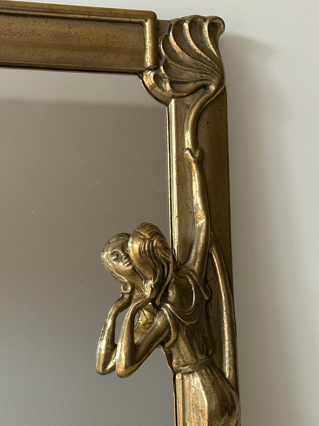 Ornate Gold Art Nouveau Style Tabletop Mirror - photo 5