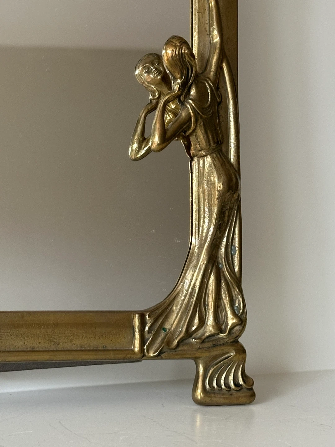 Ornate Gold Art Nouveau Style Tabletop Mirror - photo 2