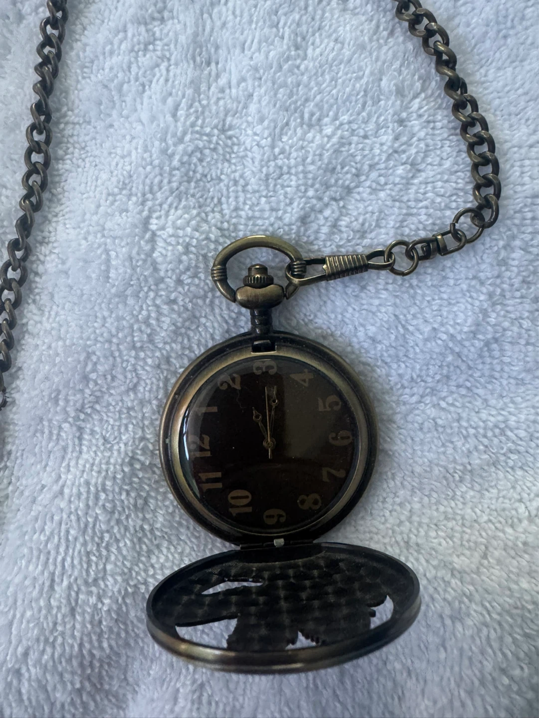 Bronze Eagle Pocket Watch with Chain - photo 3