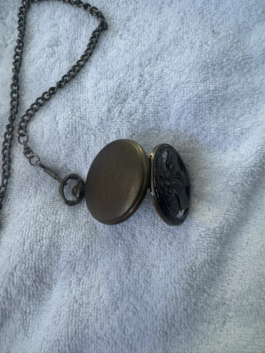 Bronze Eagle Pocket Watch with Chain - photo 4