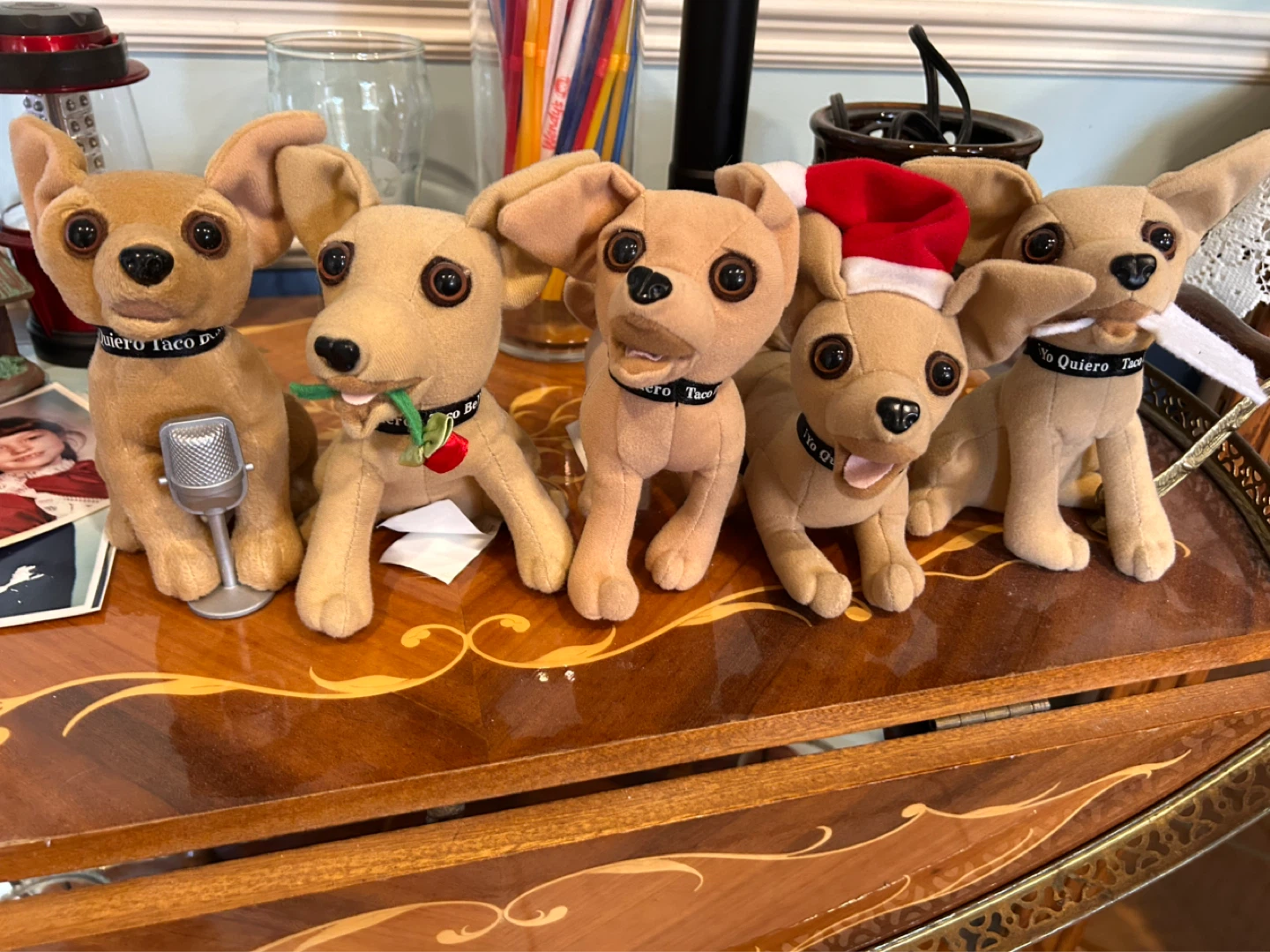 Group of Taco Bell Chihuahua Plush Toys