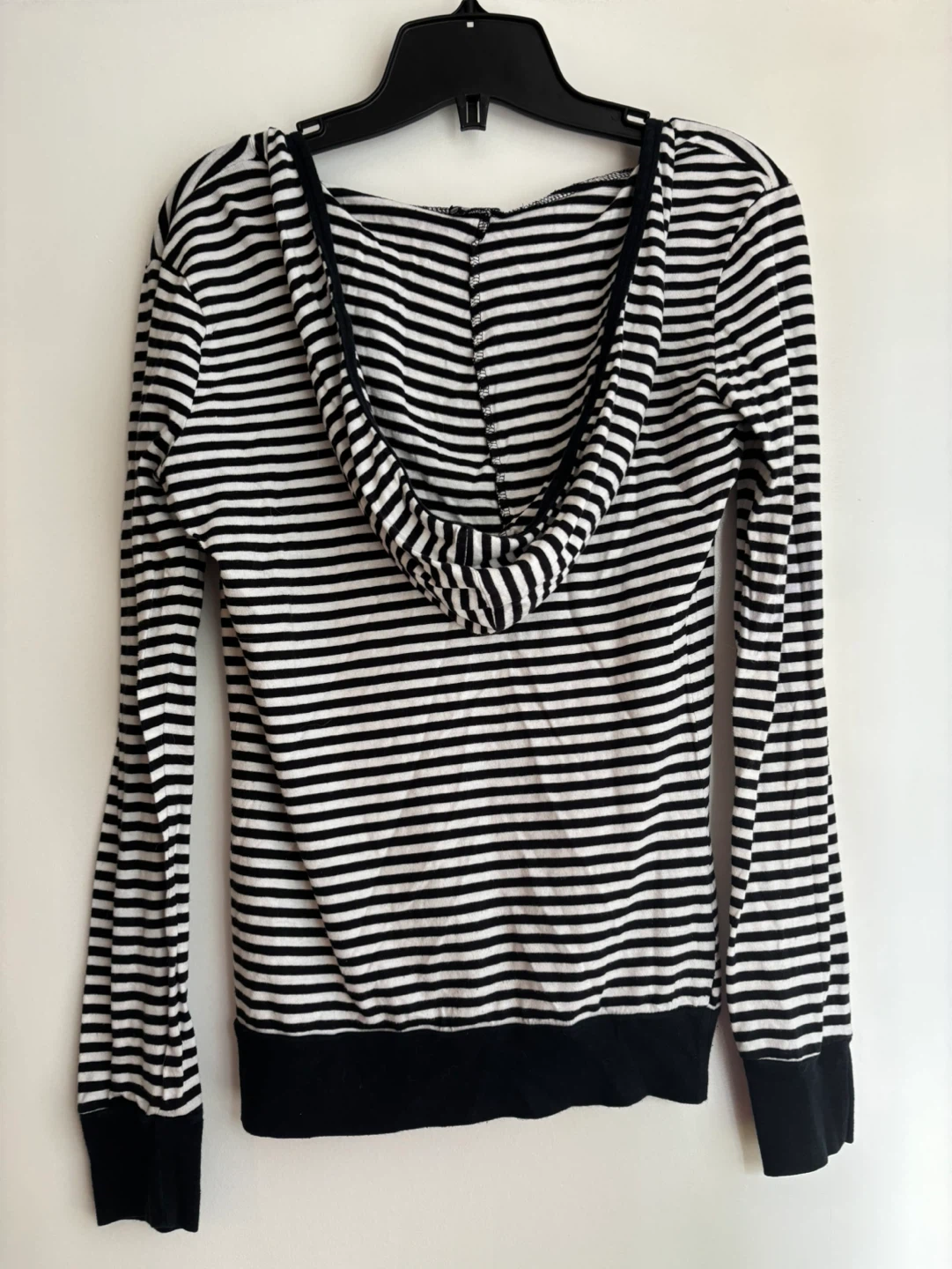 Black and White Striped Hoodie - photo 2