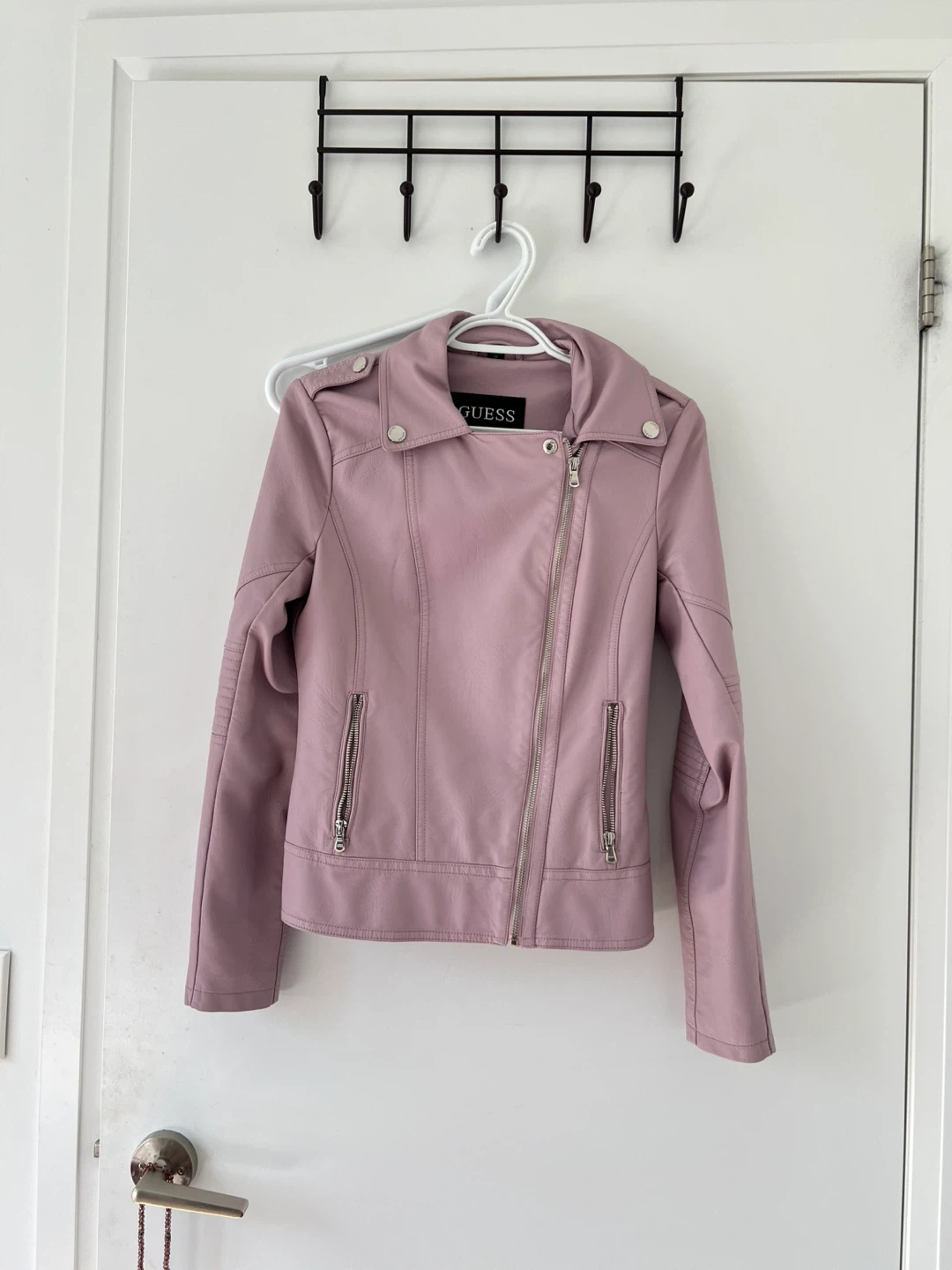 Guess Pink Faux Leather Moto Jacket XS - photo 2