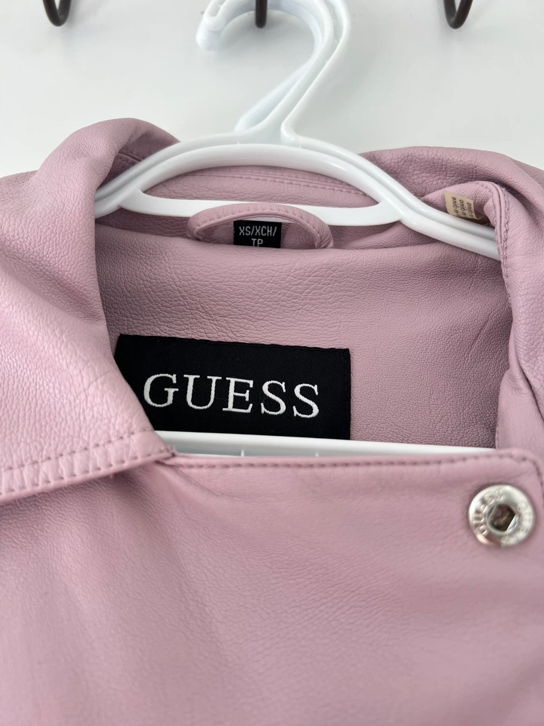 Guess Pink Faux Leather Moto Jacket XS - photo 3