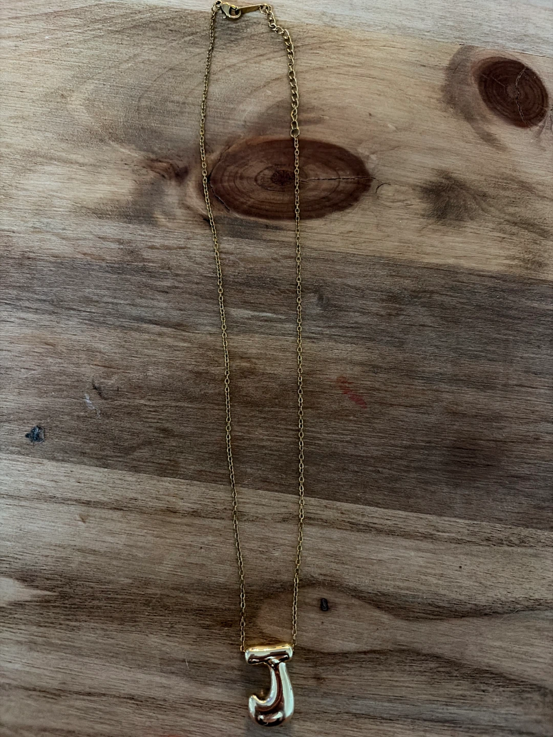 Gold letter J pendant necklace