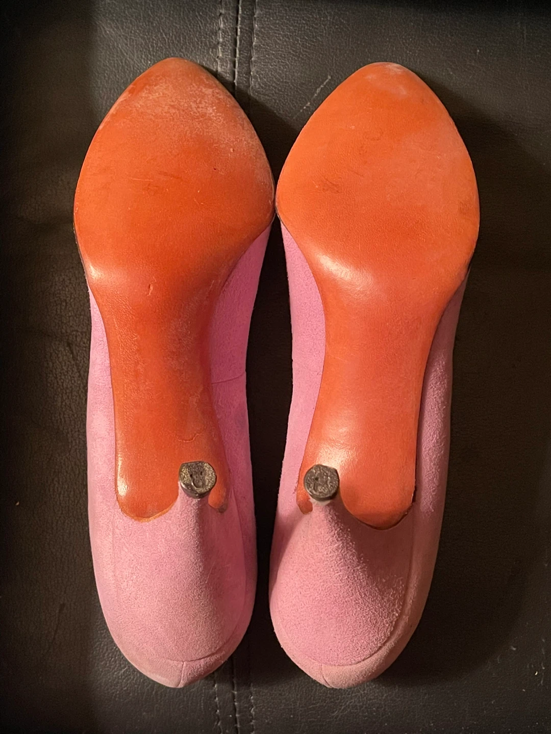 1950s Vintage Pink Suede Heeled Shoes - photo 3
