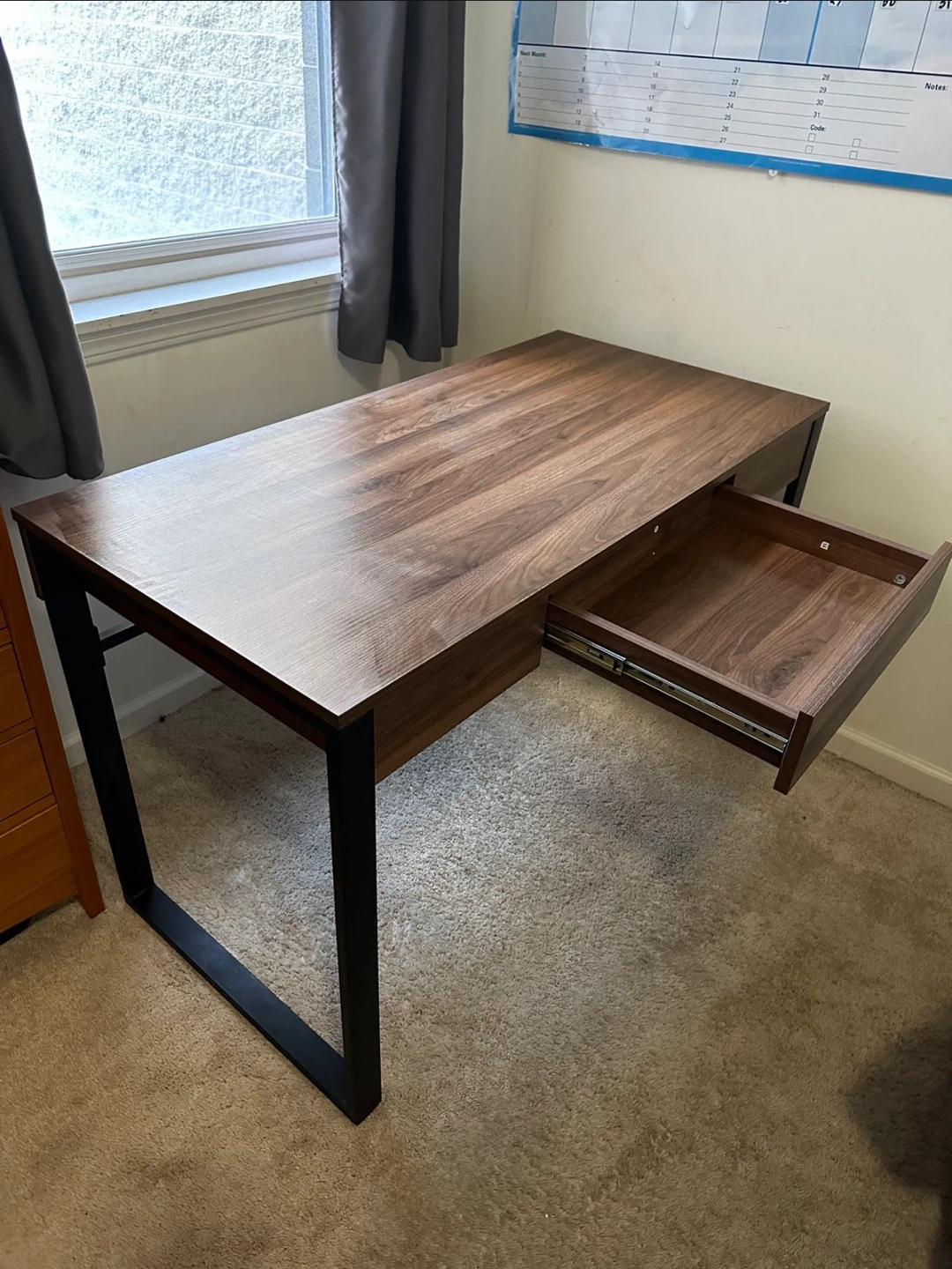 Modern Walnut Desk with Drawer - photo 2