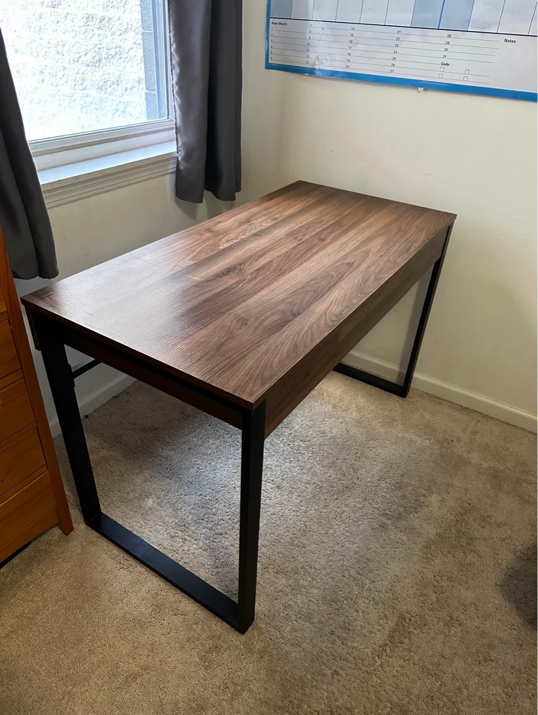 Modern Walnut Desk with Drawer