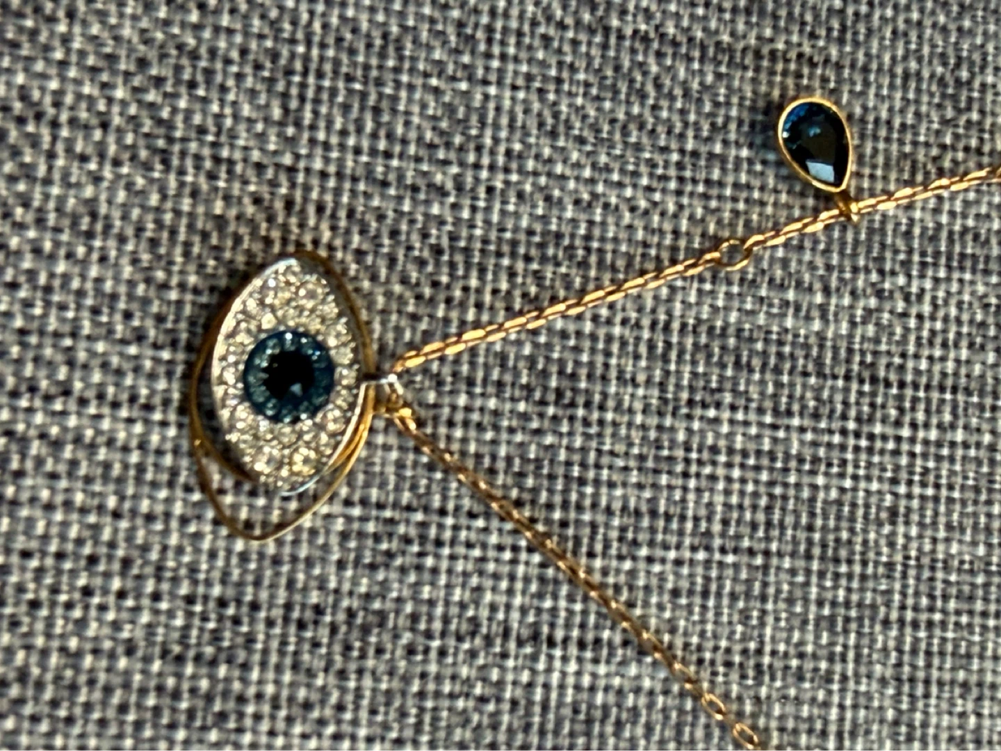 Evil Eye Necklace with Blue Gemstones