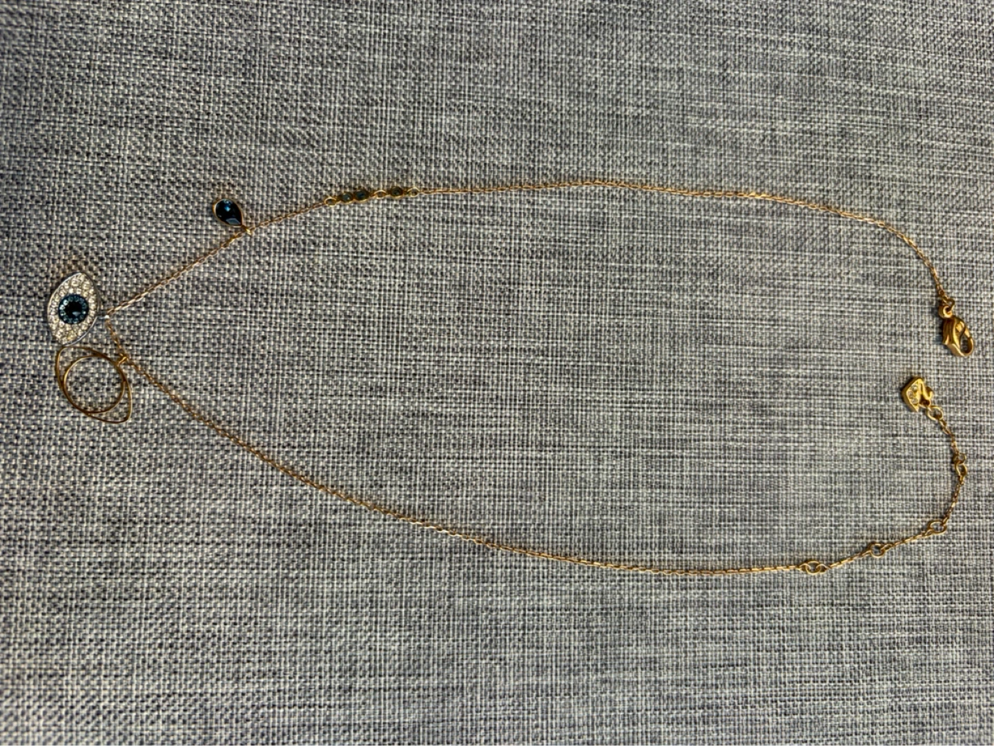 Evil Eye Necklace with Blue Gemstones - photo 2