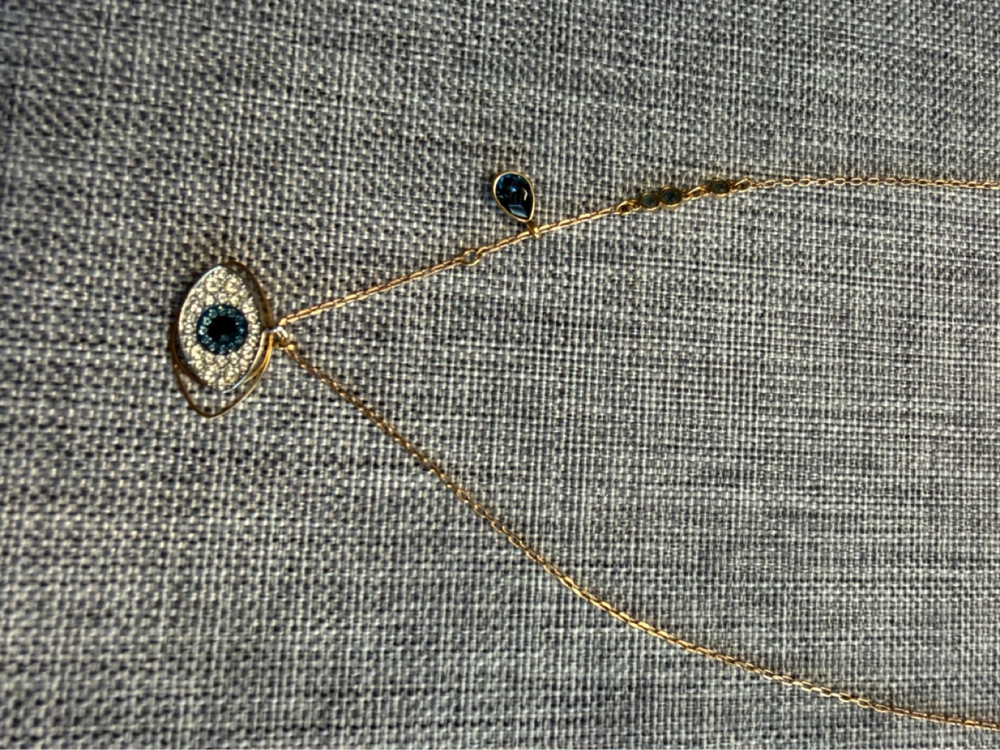 Evil Eye Necklace with Blue Gemstones - photo 4